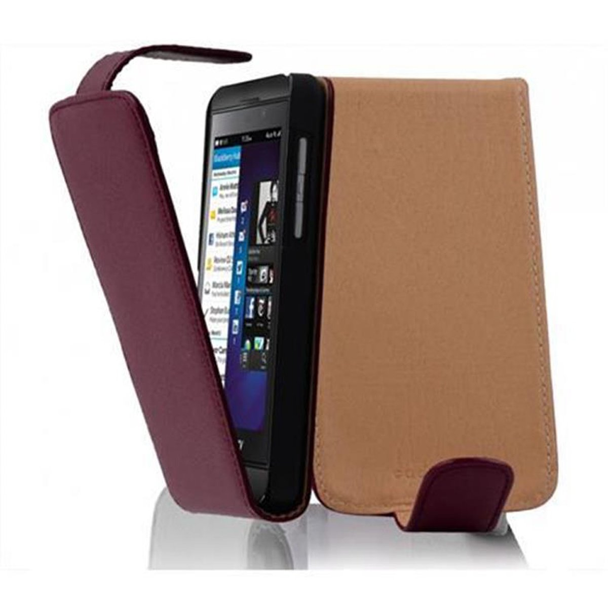 CADORABO Schutzhülle im Style, Flip Flip Cover, Z10, BORDEAUX Blackberry, LILA