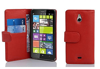 carcasa de móvil  - Funda libro para Móvil - Carcasa protección resistente de estilo libro CADORABO, Nokia, Lumia 1320, rojo infierno