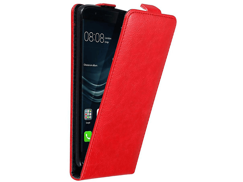 CADORABO Hülle im Flip Style, Flip Cover, Huawei, P9, APFEL ROT