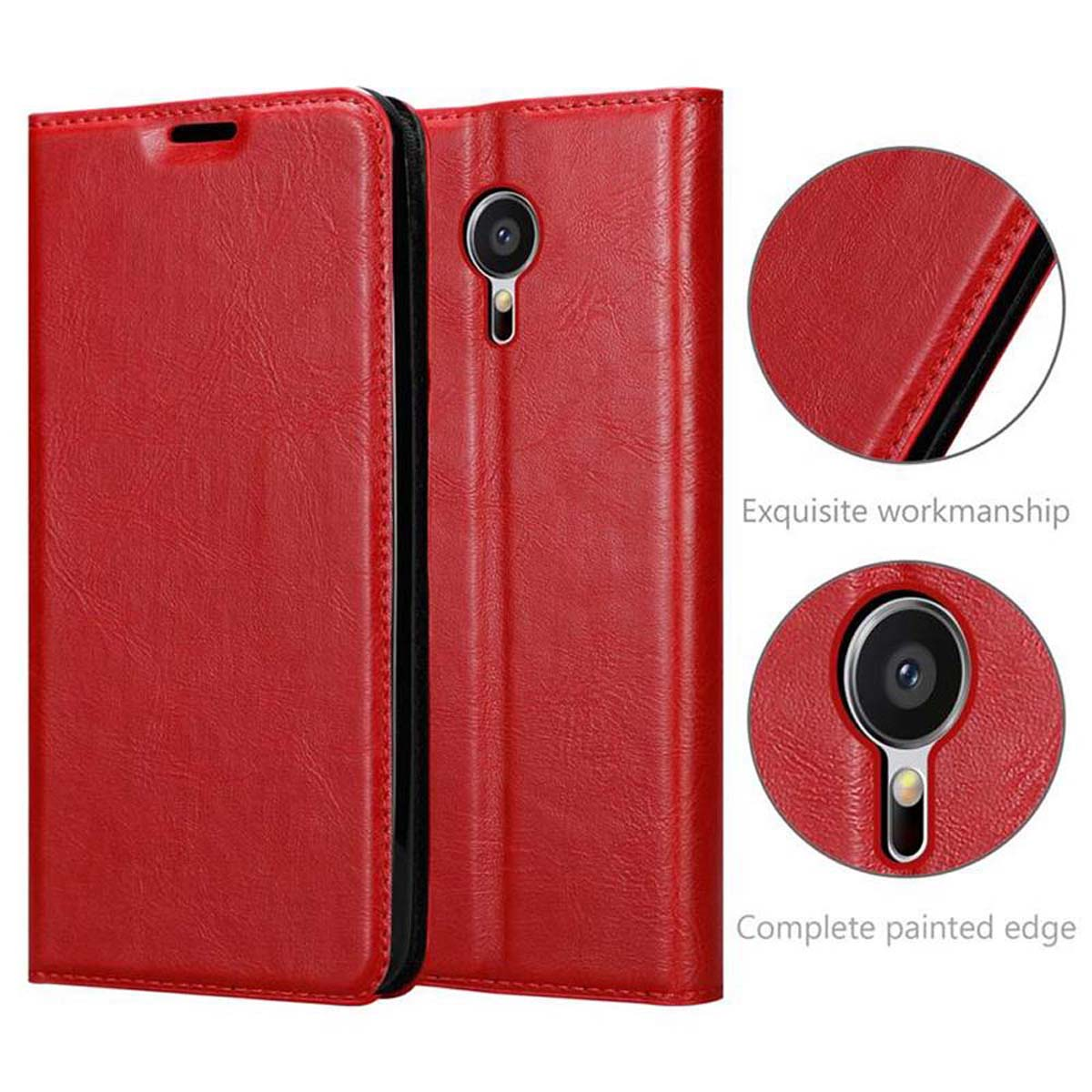 CADORABO Book Hülle Invisible Magnet, MEIZU, ROT Bookcover, APFEL MX5