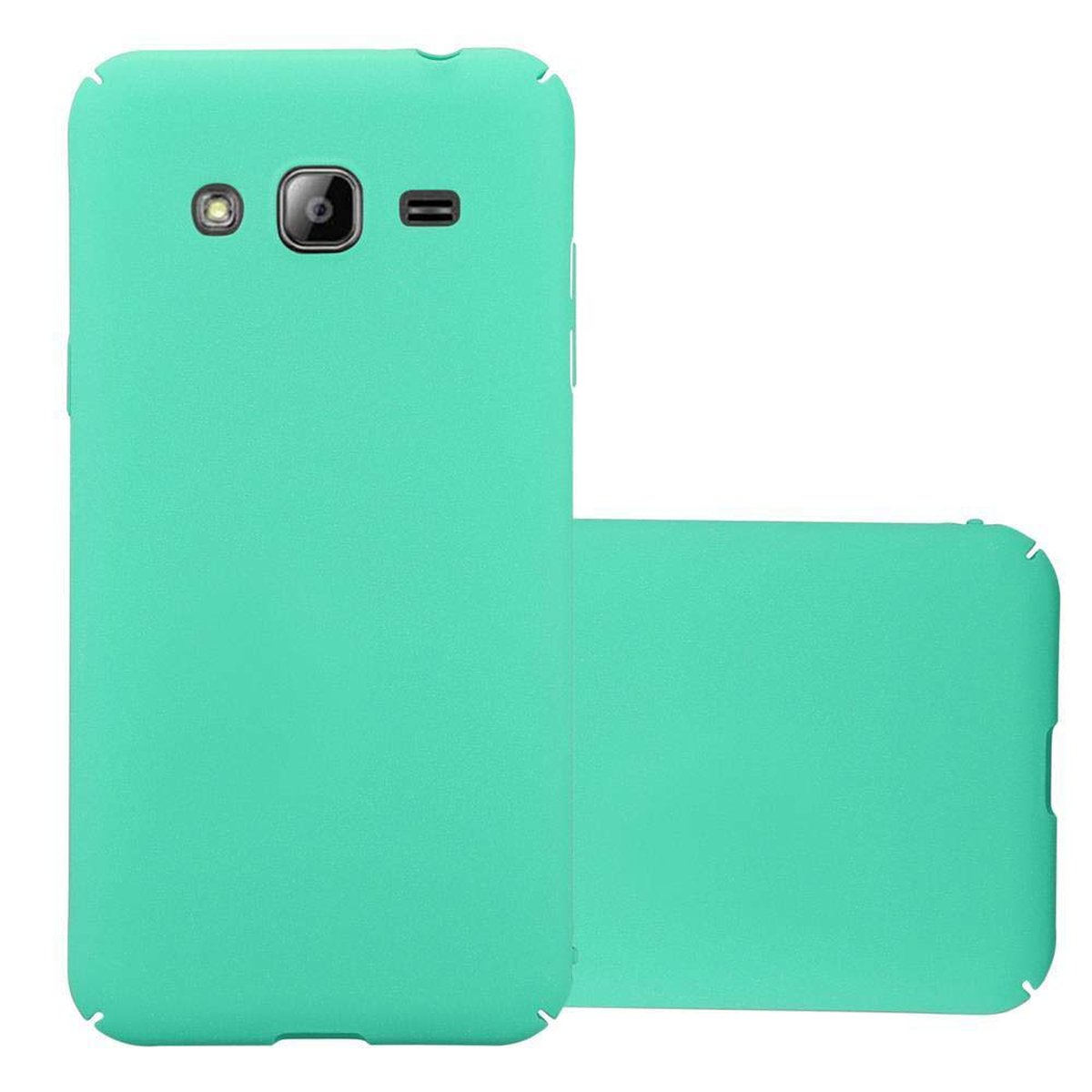 CADORABO Hülle im Hard Case J3 Galaxy Frosty Samsung, FROSTY GRÜN Backcover, Style, 2017