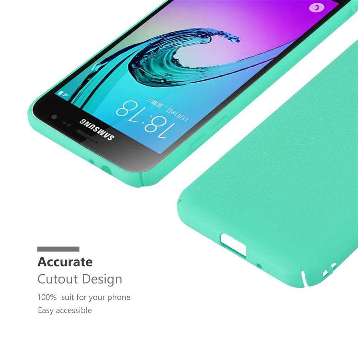 CADORABO Hülle im Hard Case J3 Galaxy Frosty Samsung, FROSTY GRÜN Backcover, Style, 2017