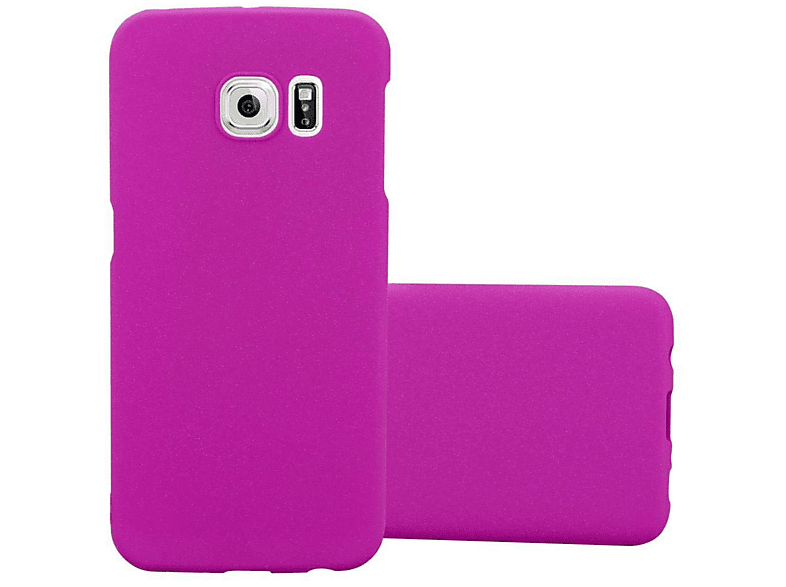 Guter Preis CADORABO Hülle im Hard Case PLUS, FROSTY Backcover, EDGE PINK Galaxy Frosty Samsung, Style, S6