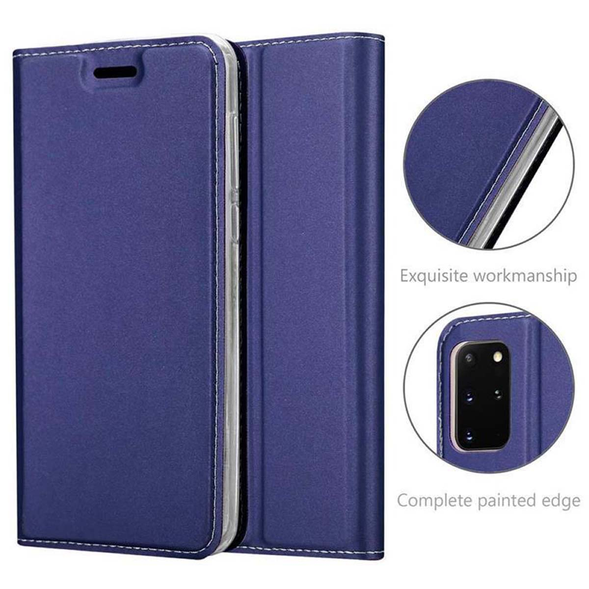 Samsung, Handyhülle BLAU CADORABO DUNKEL Classy Bookcover, CLASSY S20 Style, PLUS, Galaxy Book