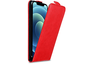 carcasa de móvil  - Funda libro para Móvil - Carcasa protección resistente de estilo libro CADORABO, Apple, iPhone 12 / iPhone 12 PRO, rojo manzana