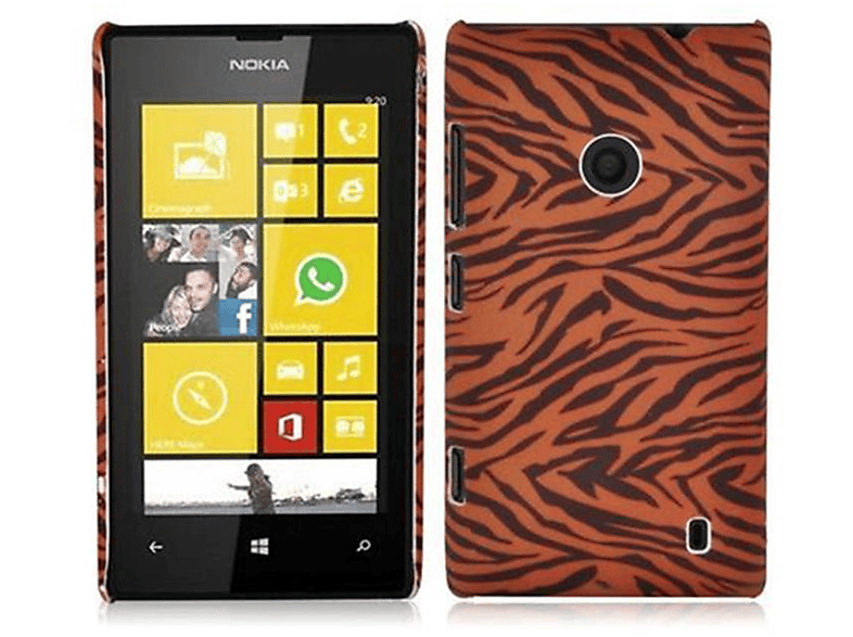 CADORABO Hülle Hard Case Schutzhülle 521, Backcover, Nokia, Lumia trendigen TIGER BROWN Design, im 520 