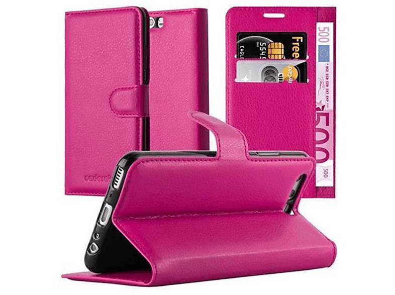 CHERRY Book Bookcover, Standfunktion, CADORABO PLUS, P10 Huawei, Hülle PINK