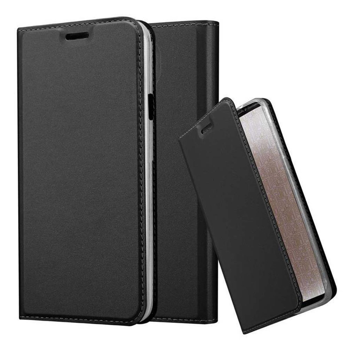 CADORABO Handyhülle ACTIVE, Style, Book SCHWARZ S4 Samsung, CLASSY Galaxy Classy Bookcover,