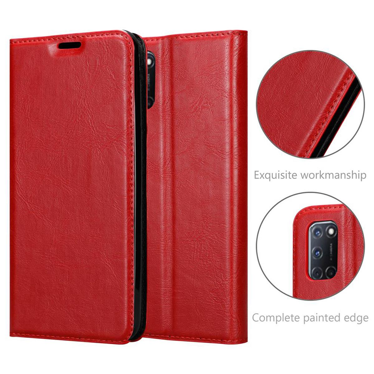 CADORABO Invisible A92, APFEL ROT Magnet, Book Bookcover, Hülle Oppo,