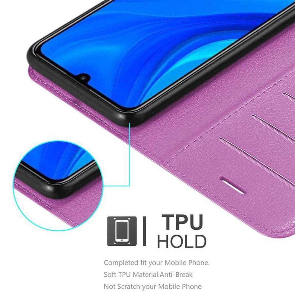 Telefono all'interno di una custodia viola. Testo: 'TPU HOLD'. Testo: 'Adattamento completo per il tuo cellulare, Anti-Rottura'.