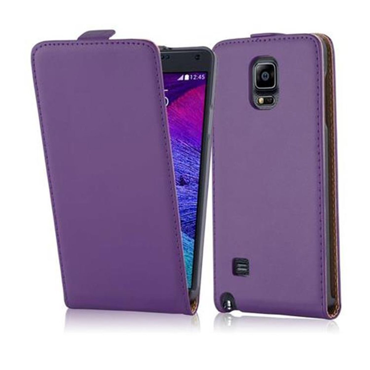 CADORABO Handyhülle im Galaxy Style, Samsung, FLIEDER NOTE VIOLETT 4, Flip Cover, Flip