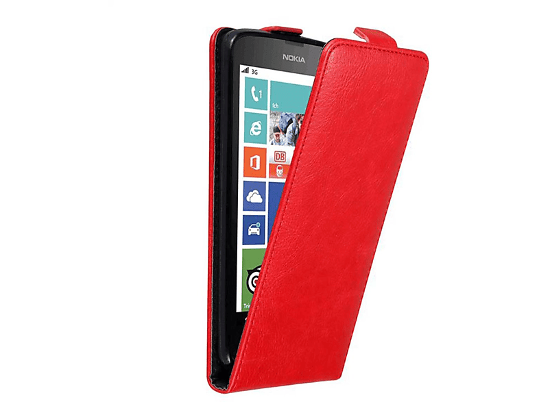 CADORABO Hülle im Flip Style, Flip Nokia, / ROT Lumia Cover, 635, 630 APFEL