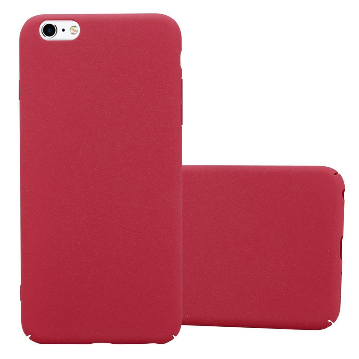 CADORABO Hülle im Hard Case FROSTY / ROT Frosty Backcover, Apple, 6S PLUS 6 iPhone Style, PLUS
