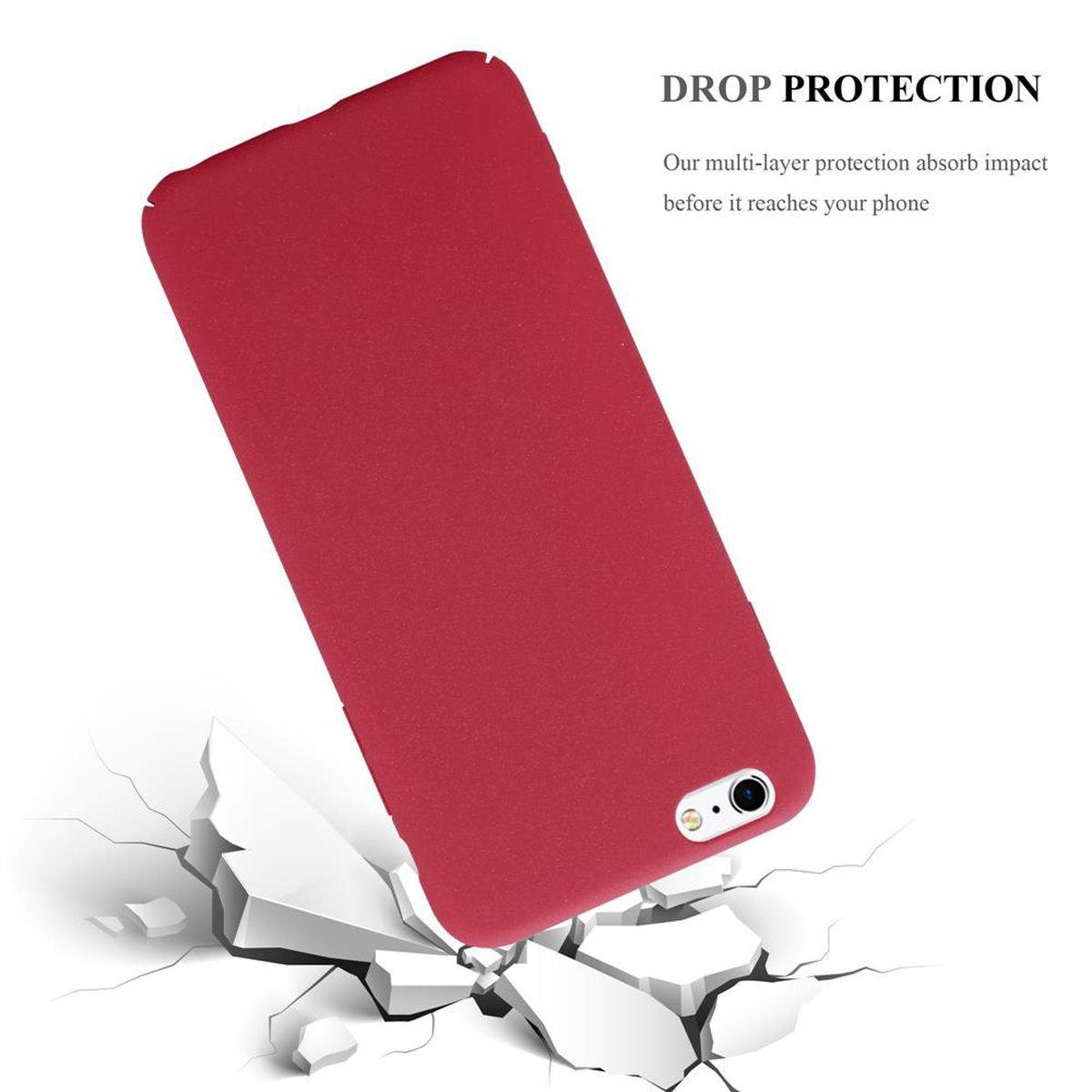 CADORABO Hülle im Hard Case FROSTY / ROT Frosty Backcover, Apple, 6S PLUS 6 iPhone Style, PLUS