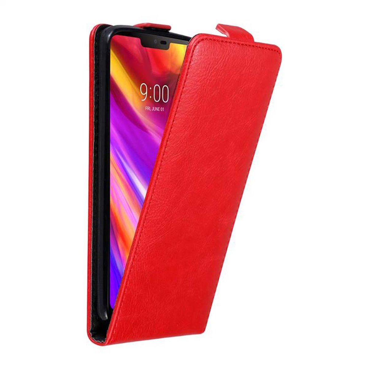 Hülle ONE, Flip Style, Flip ROT / Cover, APFEL / CADORABO FIT ThinQ im LG, G7