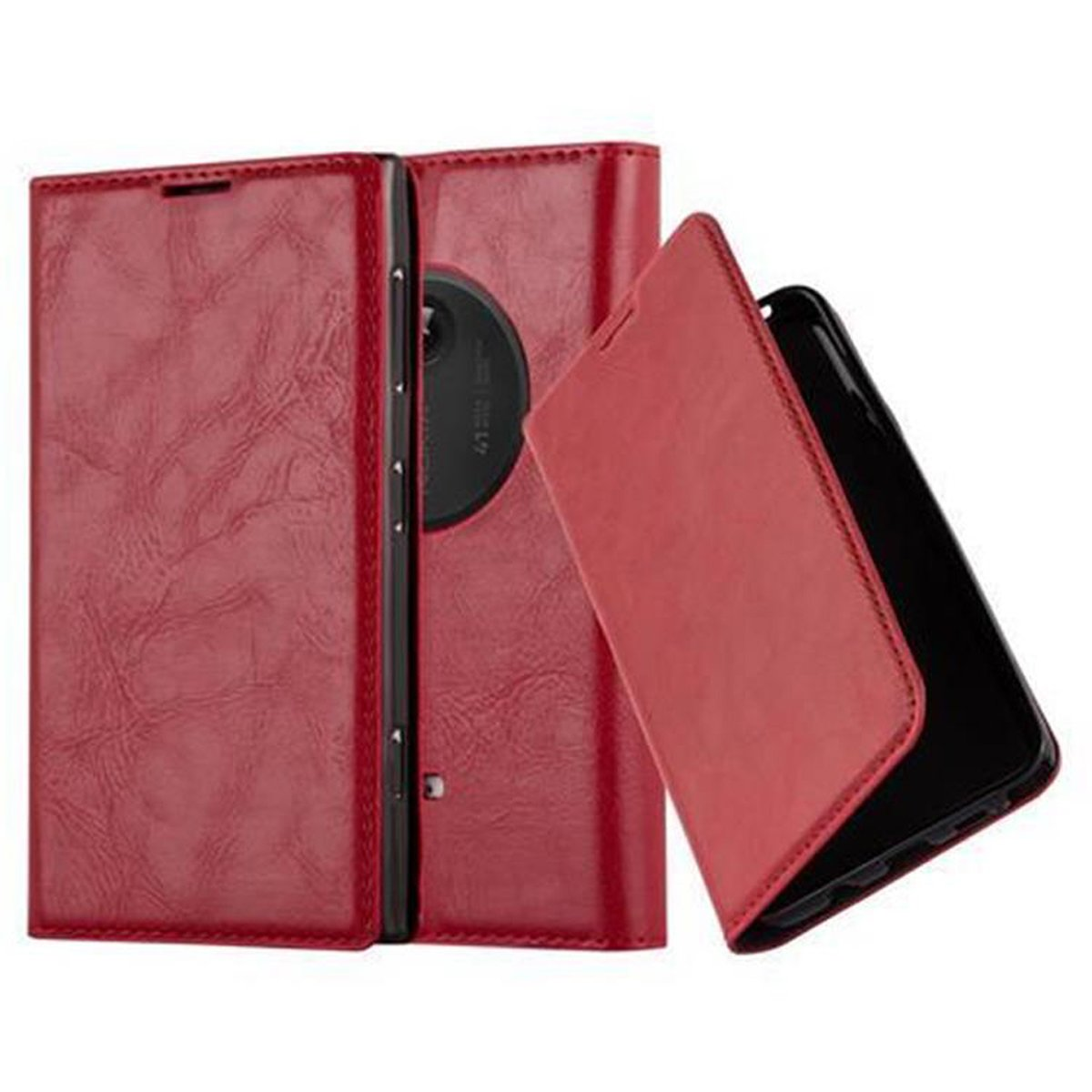 CADORABO Book Hülle Invisible Bookcover, Magnet, APFEL Lumia ROT 1020, Nokia