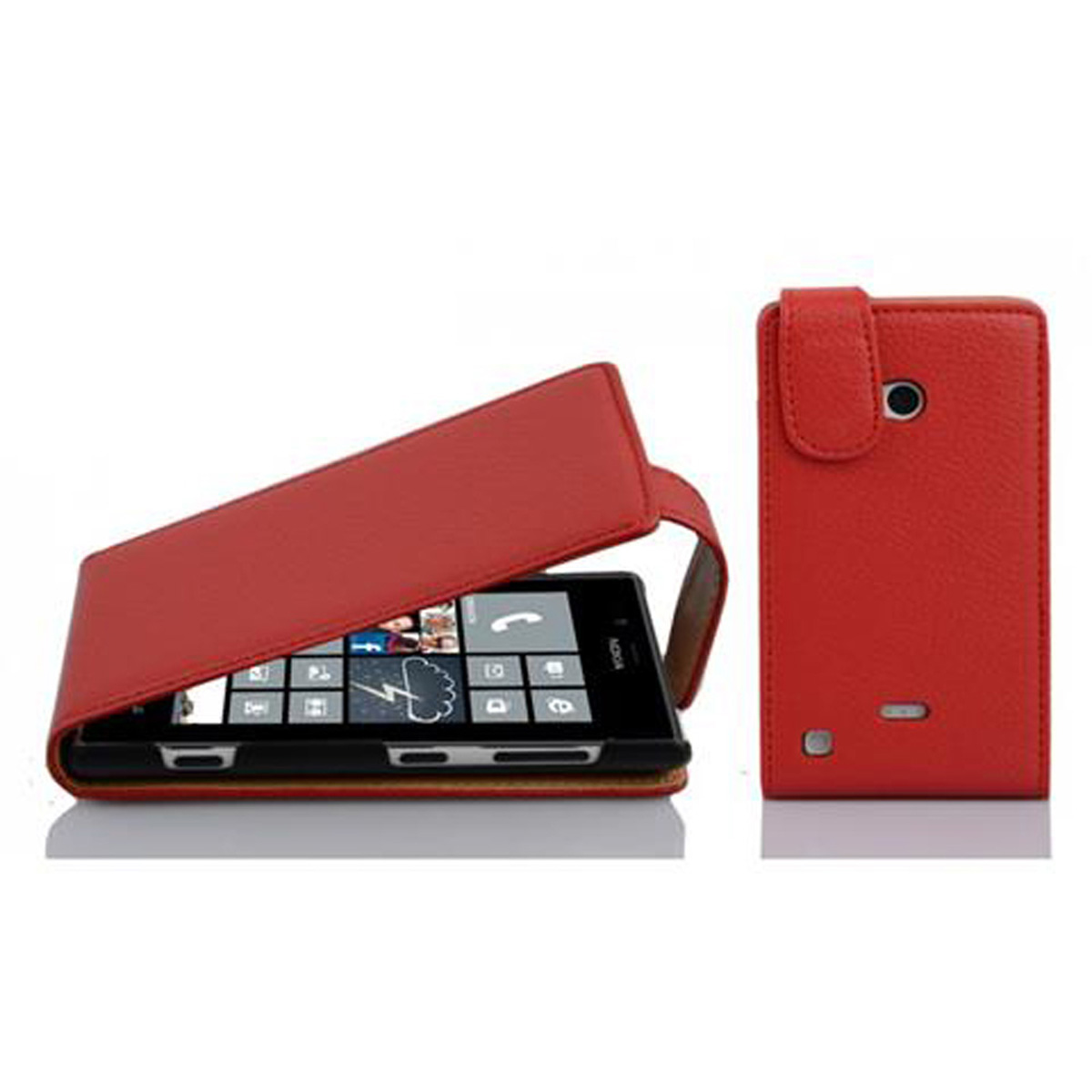 ROT Flip im Flip 720, Nokia, Schutzhülle Style, Lumia CADORABO INFERNO Cover,