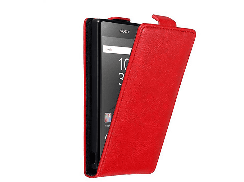 CADORABO Hülle im Flip Style, Cover, Z5 COMPACT, APFEL Xperia Flip ROT Sony