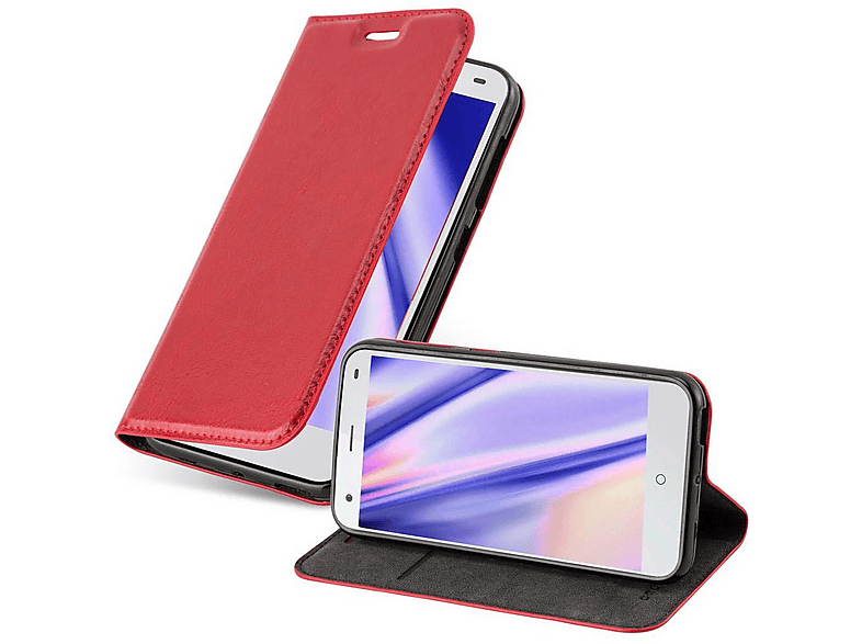 Custodia Portafoglio Con Finitura Scamosciata Per Wiko Lenny 4: Flip Cover Magnetica Con Slot Porta Carte