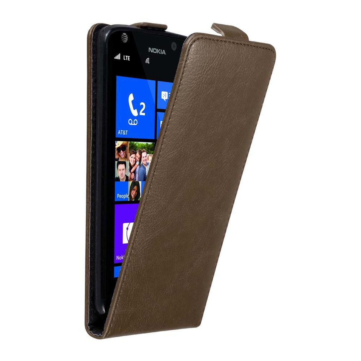 im Nokia, KAFFEE Hülle Lumia BRAUN CADORABO Cover, Flip Flip Style, 925,