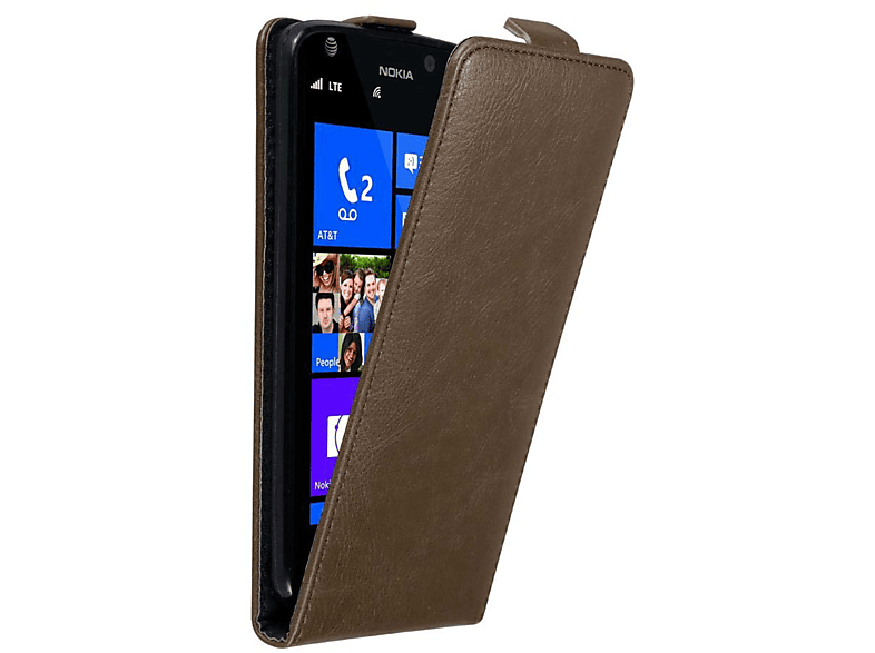CADORABO Hülle im Flip Style, Flip BRAUN KAFFEE Lumia 925, Nokia, Cover