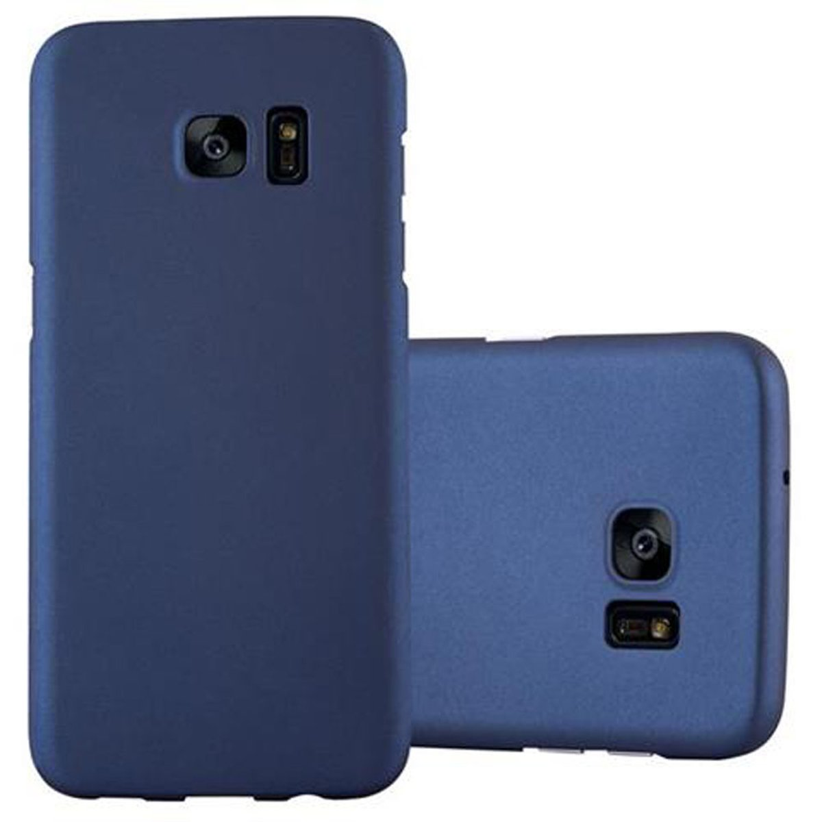 im CADORABO Galaxy Matt Case METALL Style, EDGE, Samsung, BLAU Metall S7 Hülle Hard Backcover,