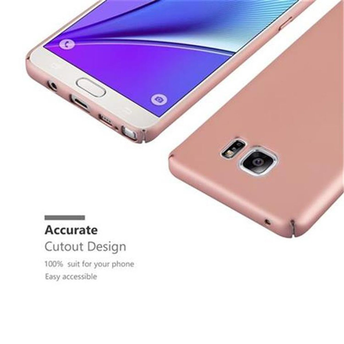 Hülle Case Backcover, Hard GOLD Metall Galaxy CADORABO NOTE Samsung, Style, im 5, Matt ROSÉ METALL