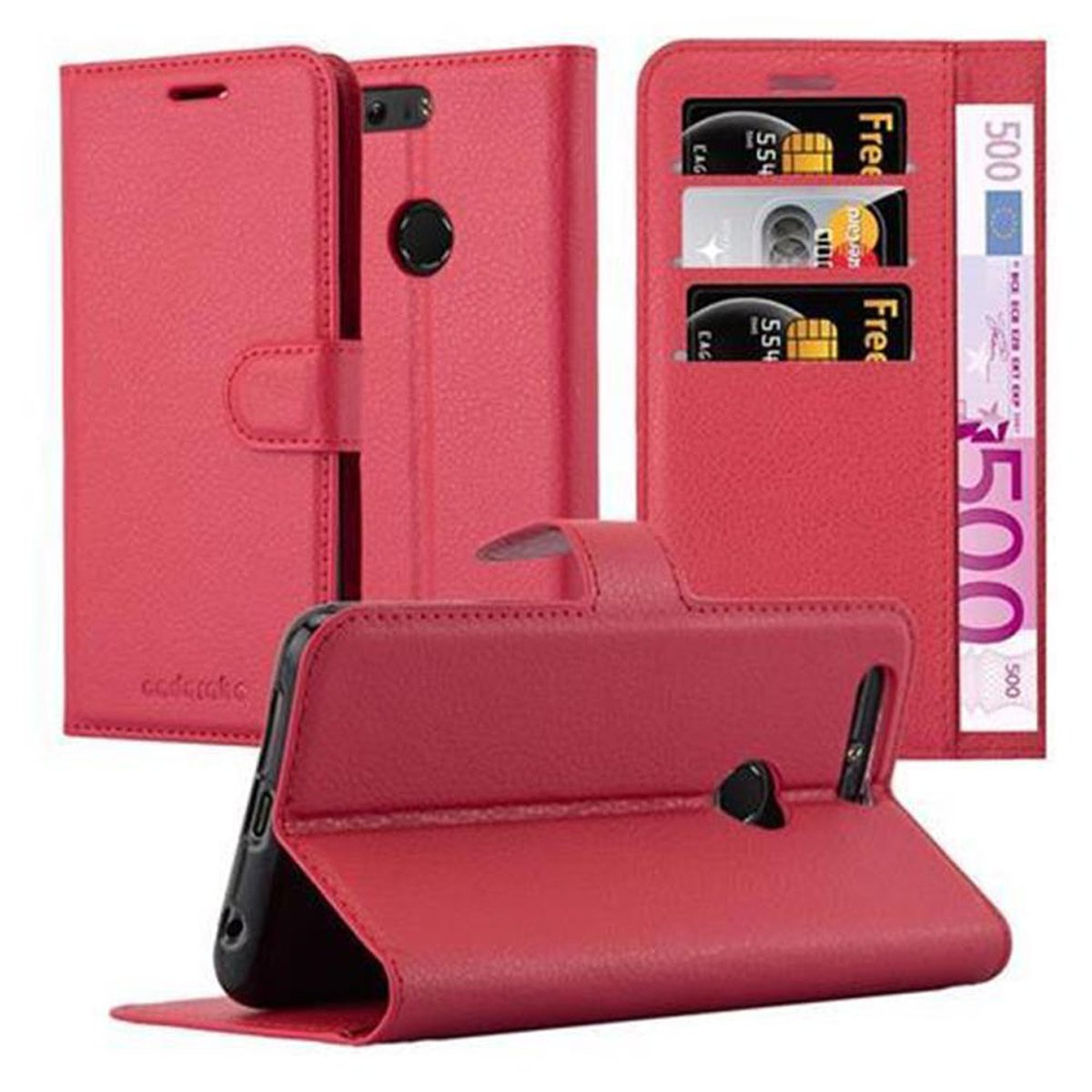 CADORABO Book Hülle Standfunktion, ROT Honor, PREMIUM, 8 KARMIN / Bookcover, 8
