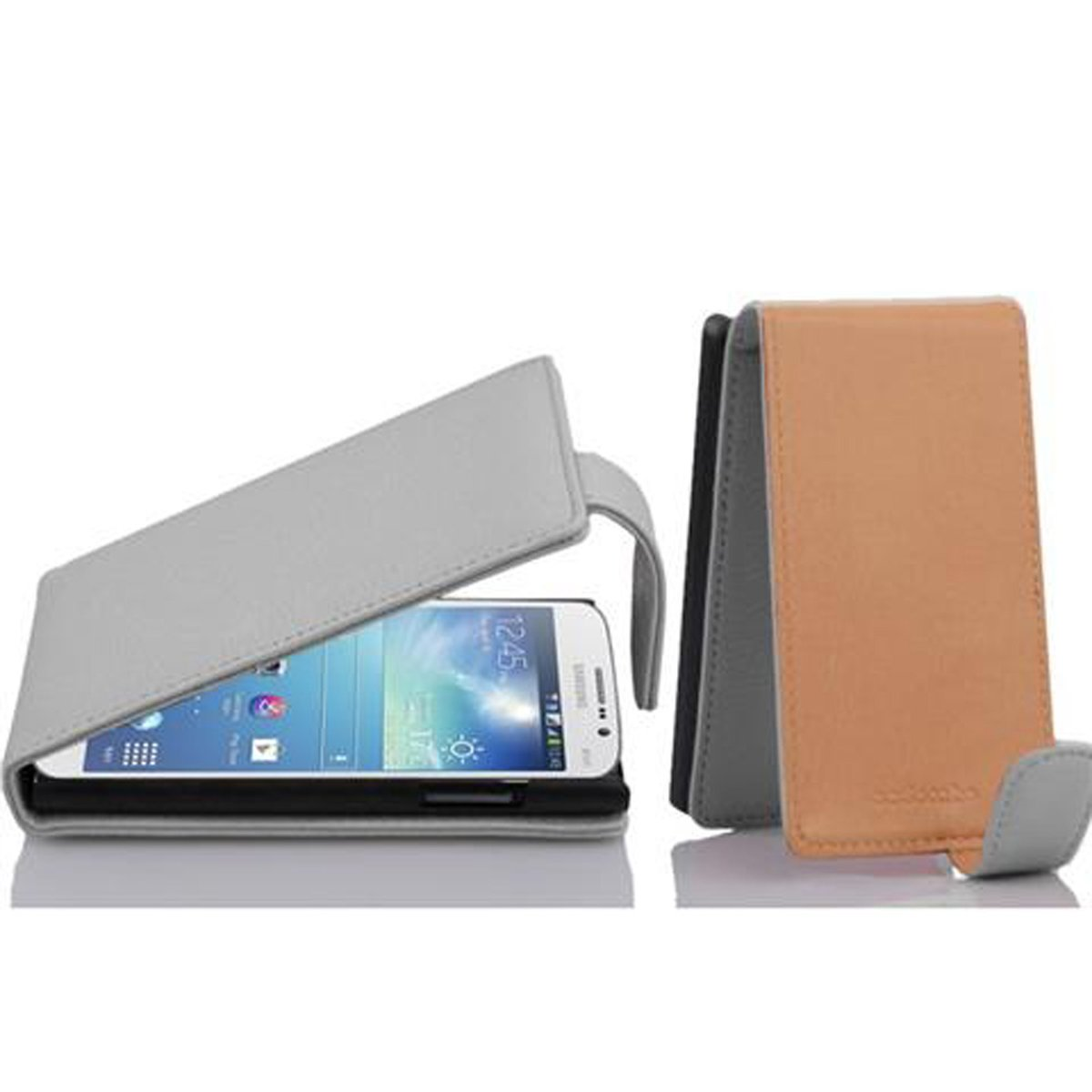 5.8, Flip Cover, im WEIß Galaxy Samsung, MAGNESIUM Style, Flip CADORABO Schutzhülle MEGA