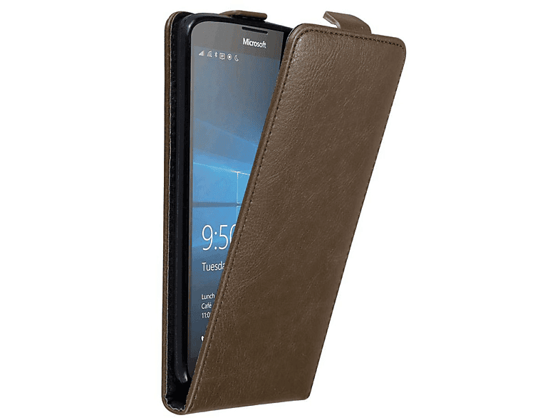 CADORABO Hülle im Flip Style, BRAUN 950 Flip Lumia Nokia, KAFFEE Cover, XL