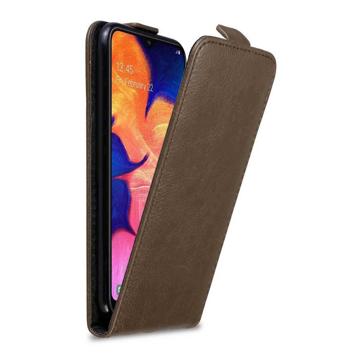 CADORABO Hülle im Flip Style, Flip Cover, Samsung, Galaxy A10 M10, KAFFEE  BRAUN
