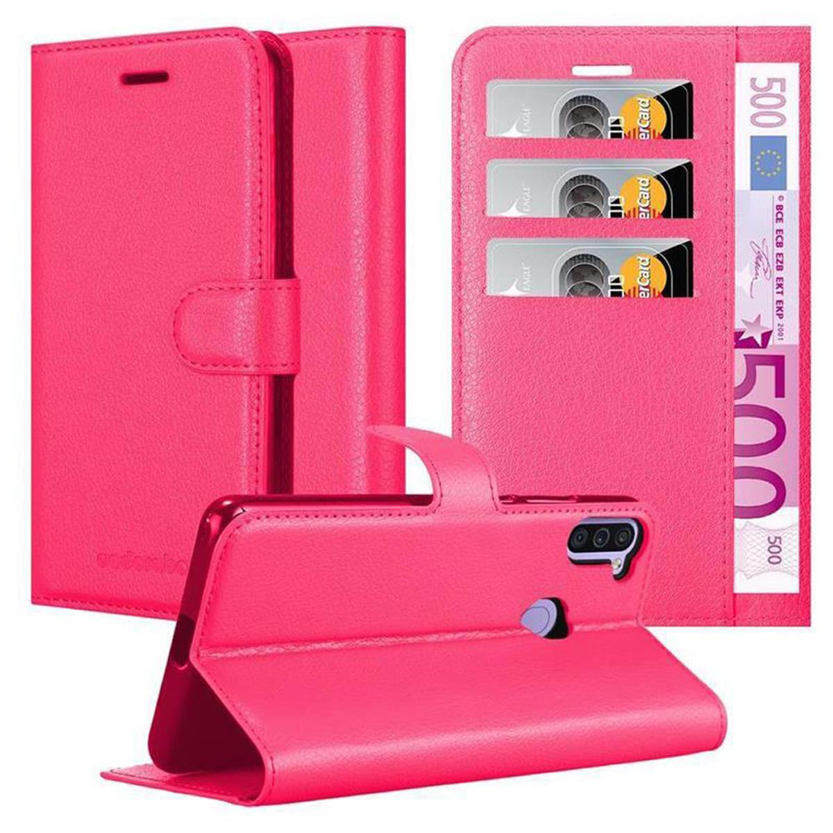 CADORABO Book Standfunktion, Galaxy Bookcover, M11, Samsung, A11 Hülle / PINK CHERRY