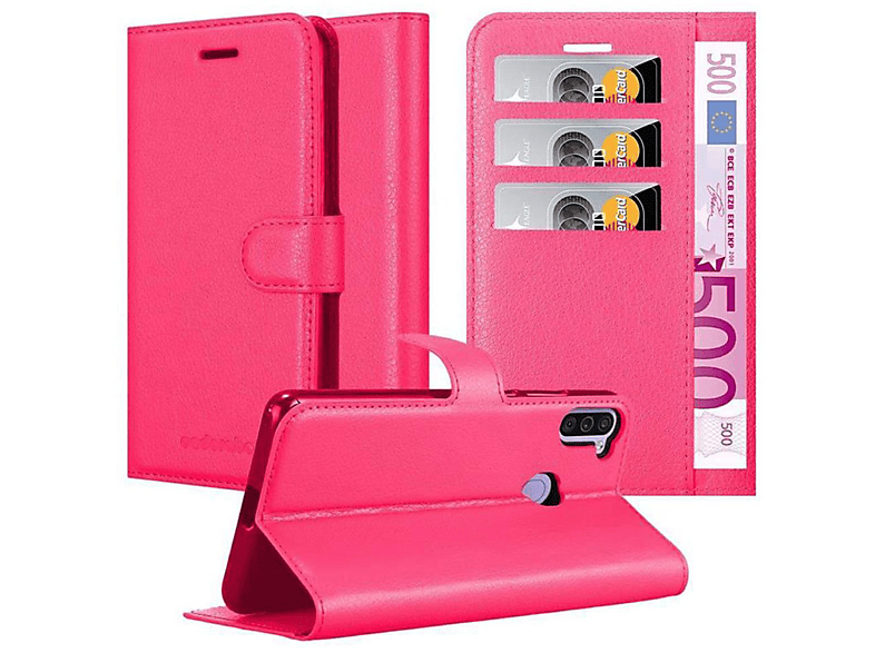 CADORABO Standfunktion, Bookcover, Book Galaxy M11, / A11 CHERRY PINK Hülle Samsung,