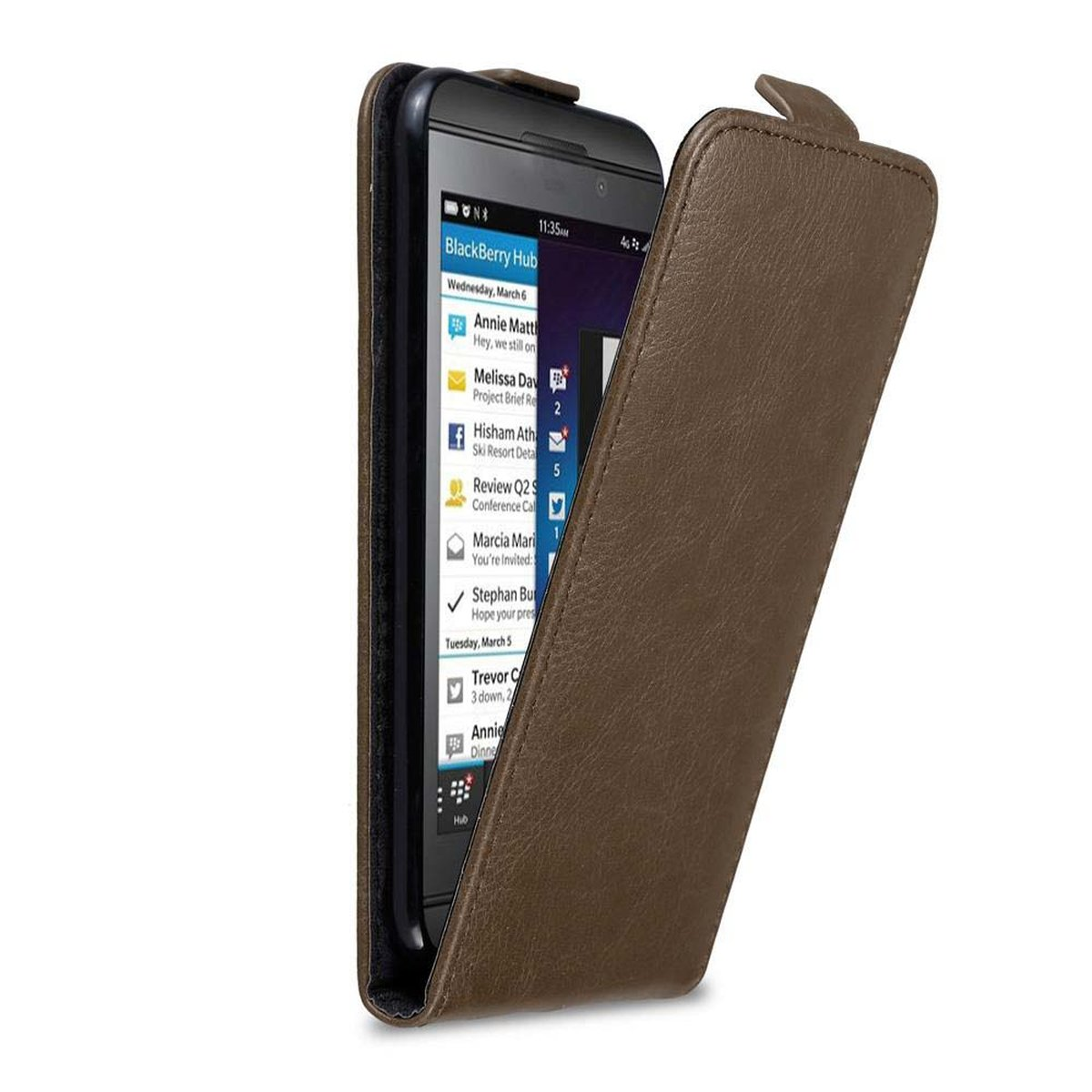Flip Flip Cover, CADORABO Blackberry, im Z10, Style, BRAUN KAFFEE Hülle