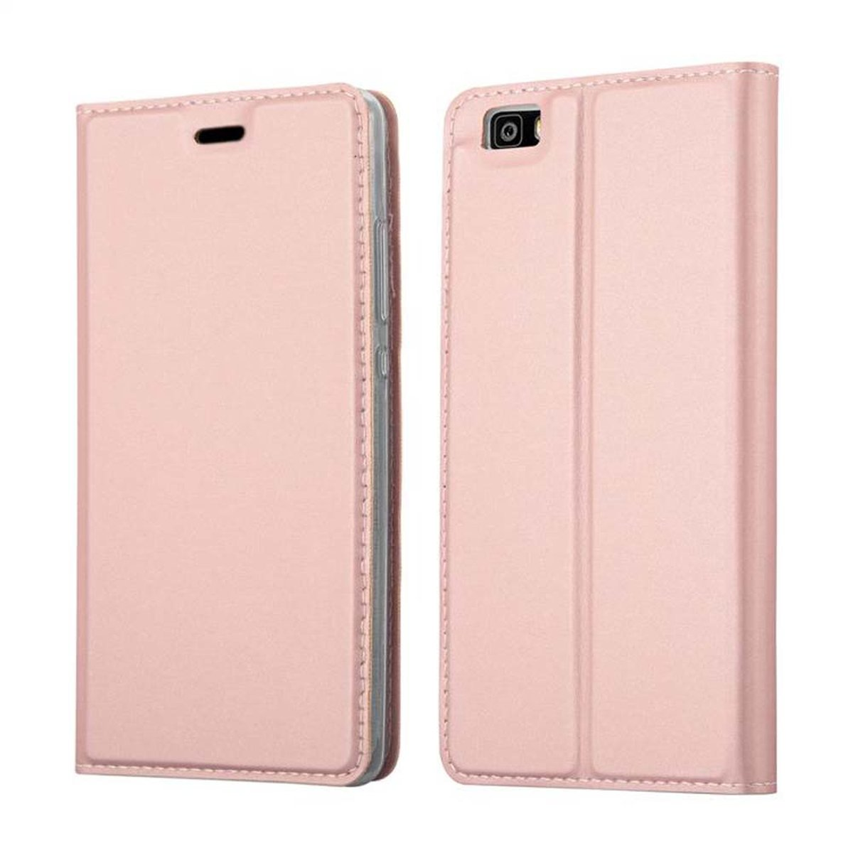 LITE Style, CADORABO ROSÉ CLASSY Huawei, Book GOLD P8 2015, Classy Bookcover, Handyhülle
