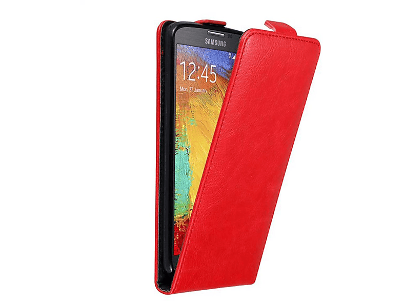CADORABO Hülle im Flip Style, Flip Cover, Samsung, Galaxy NOTE 3 NEO, APFEL ROT