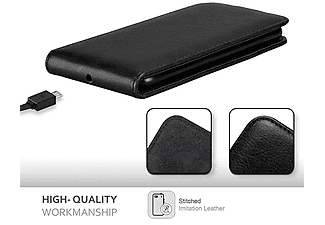 carcasa de móvil  - Funda flip cover para Móvil - Carcasa protección resistente de estilo Flip CADORABO, Sony, Xperia C4, negro antracita