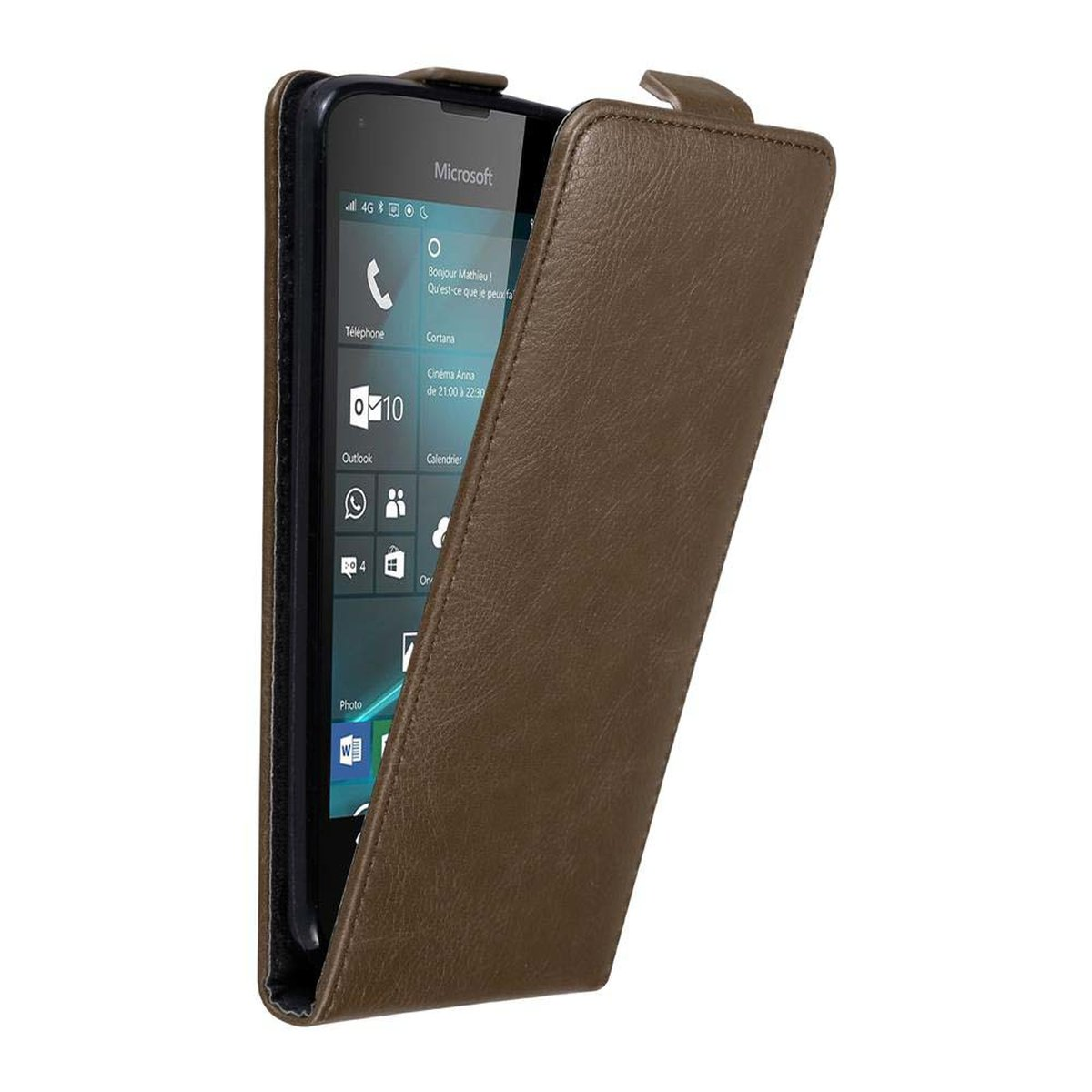 KAFFEE 550, Hülle im Lumia Flip Nokia, Cover, Style, Flip BRAUN CADORABO