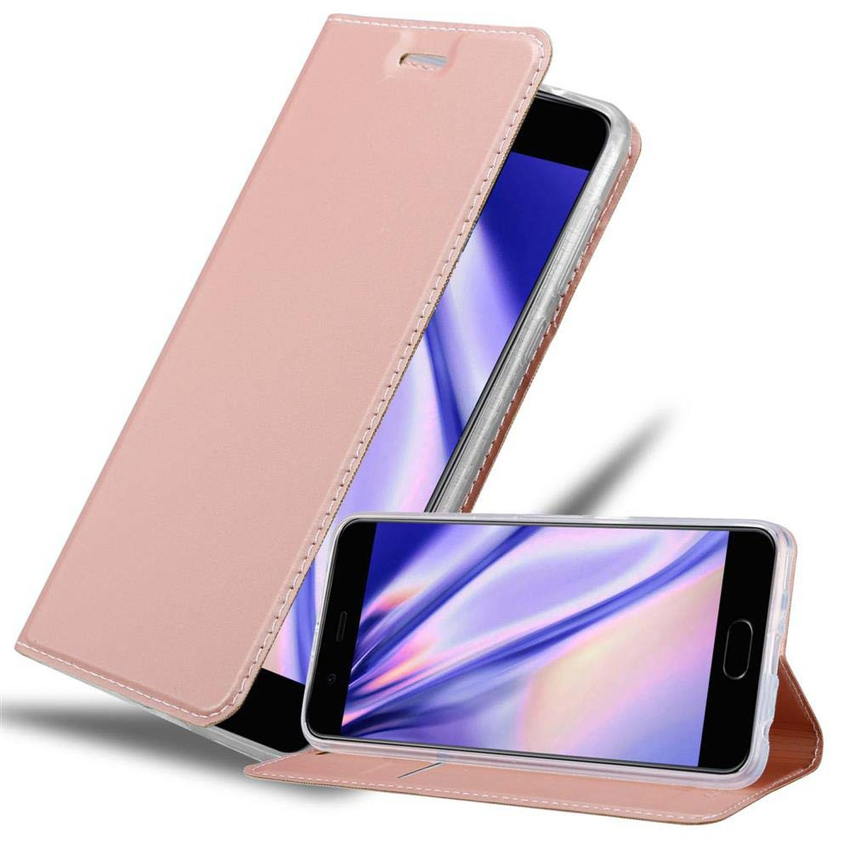 Style, CLASSY P10 ROSÉ Book PLUS, Bookcover, GOLD Handyhülle CADORABO Classy Huawei,