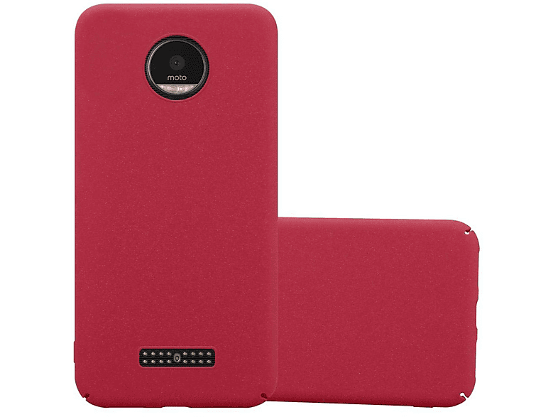 Z, im Hard Case Backcover, Motorola, CADORABO Frosty MOTO FROSTY ROT Style, Hülle