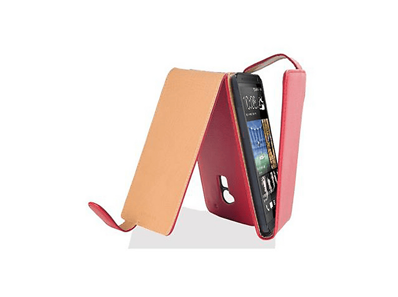 Cadorabo Custodia Flip In Similpelle Per HTC One M7 - Colore Rosso Cremisi, Copertura Completa Con Chiusura Magnetica