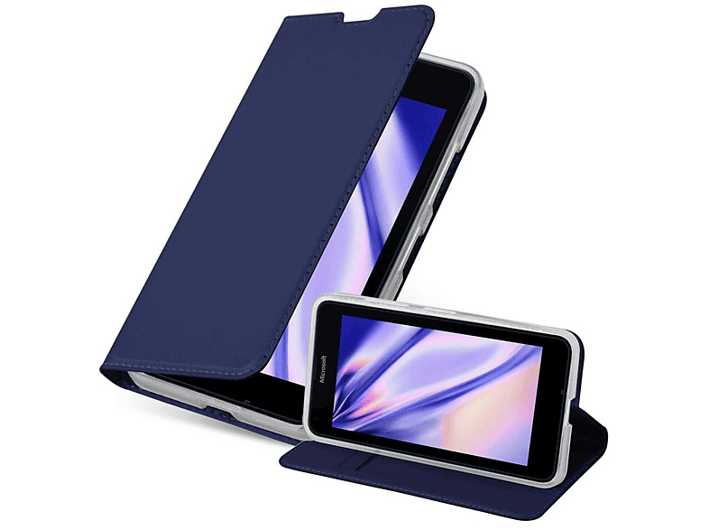 CADORABO Book Handyhülle Nokia, DUNKEL Classy Style, BLAU 640, CLASSY Bookcover, Lumia