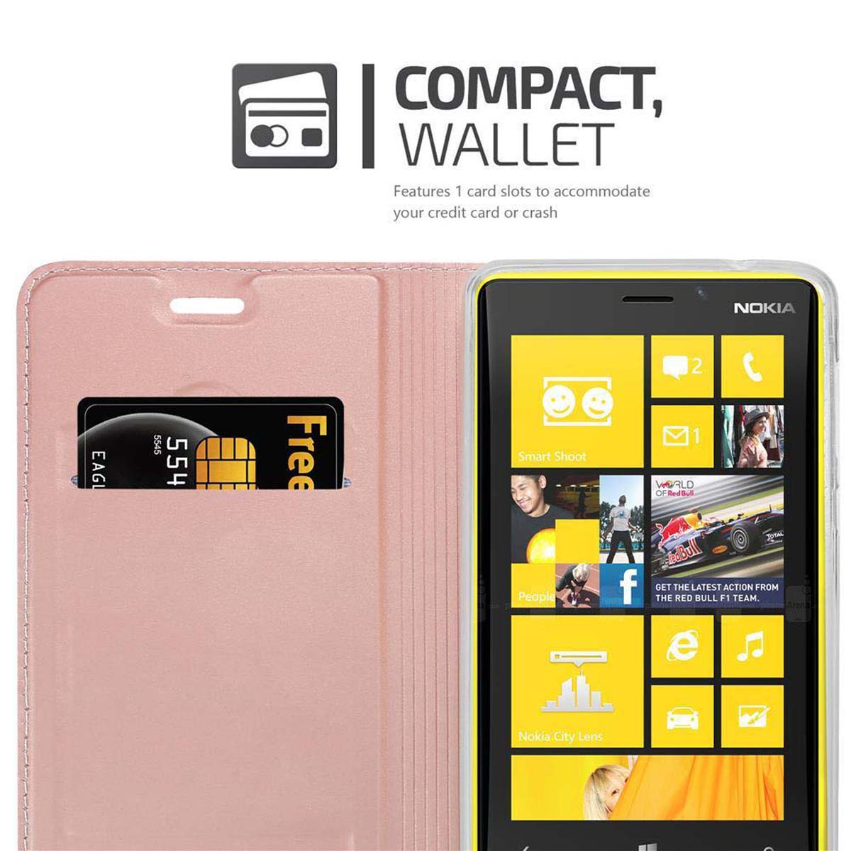 Style, Handyhülle Nokia, GOLD Lumia CADORABO Book Classy Bookcover, 920, ROSÉ CLASSY
