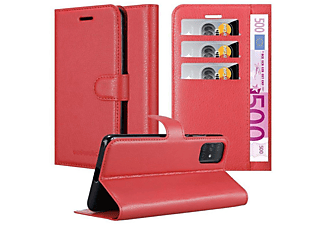 carcasa de móvil  - Funda libro para Móvil - Carcasa protección resistente de estilo libro CADORABO, Samsung, Galaxy A51, rojo carmín