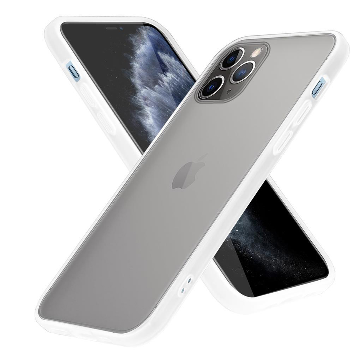 CADORABO Hülle Hybrid Innenseite TPU iPhone Kunststoff 11 Schutzhülle Backcover, Rückseite, und mit Apple, matter Transparent Silikon PRO, Matt