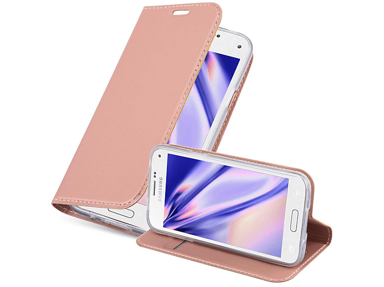 MINI CADORABO Style, Book S5 ROSÉ / Handyhülle Bookcover, GOLD Samsung, MINI Classy Galaxy DUOS, CLASSY S5