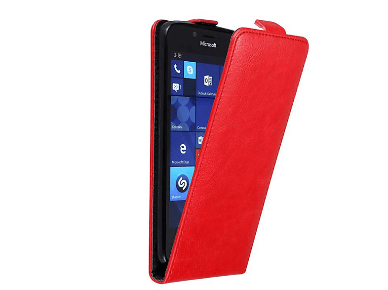 950, im ROT Hülle Flip Style, CADORABO Nokia, Flip Cover, APFEL Lumia