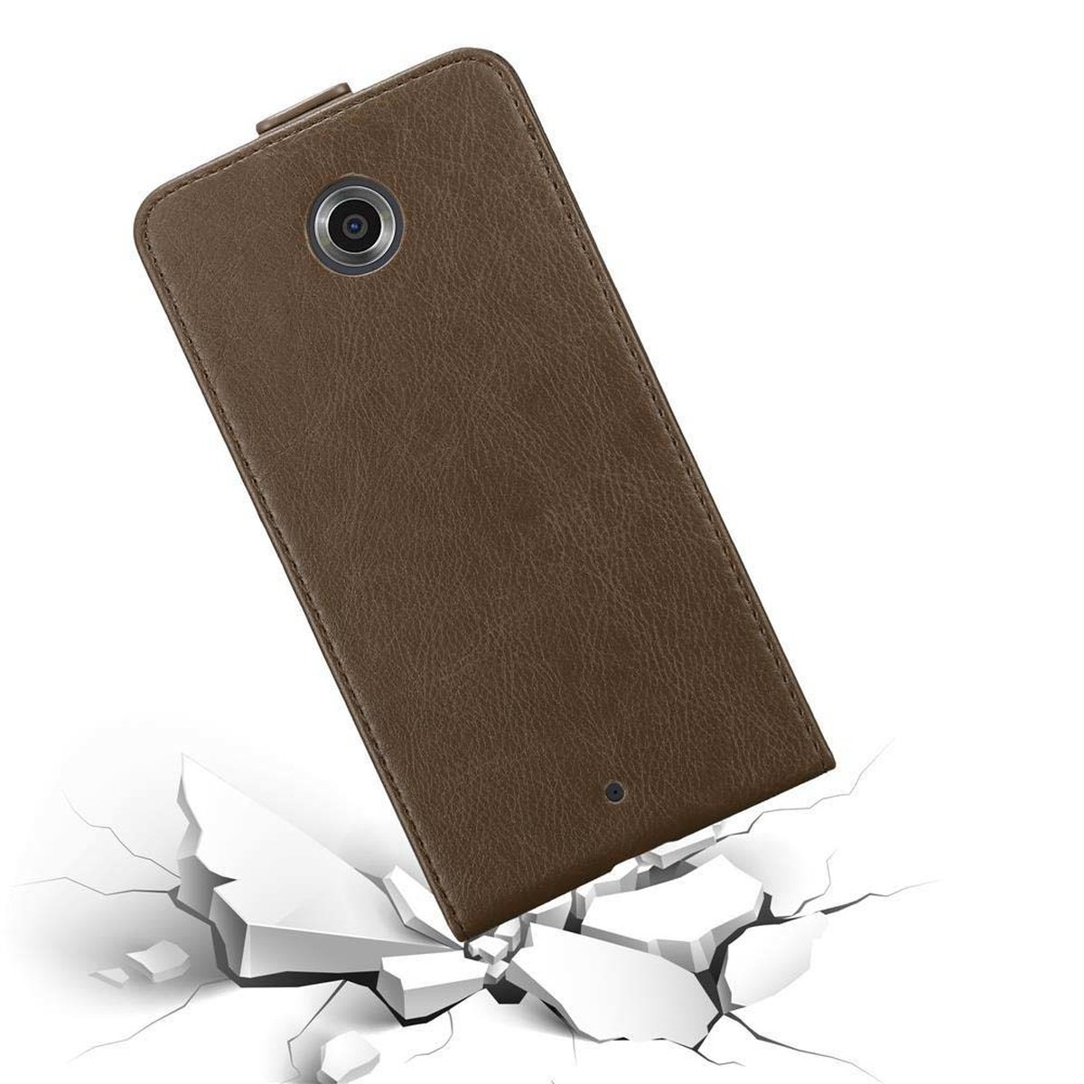 im 6, Style, CADORABO NEXUS Motorola, Flip Flip BRAUN Hülle KAFFEE Google Cover,