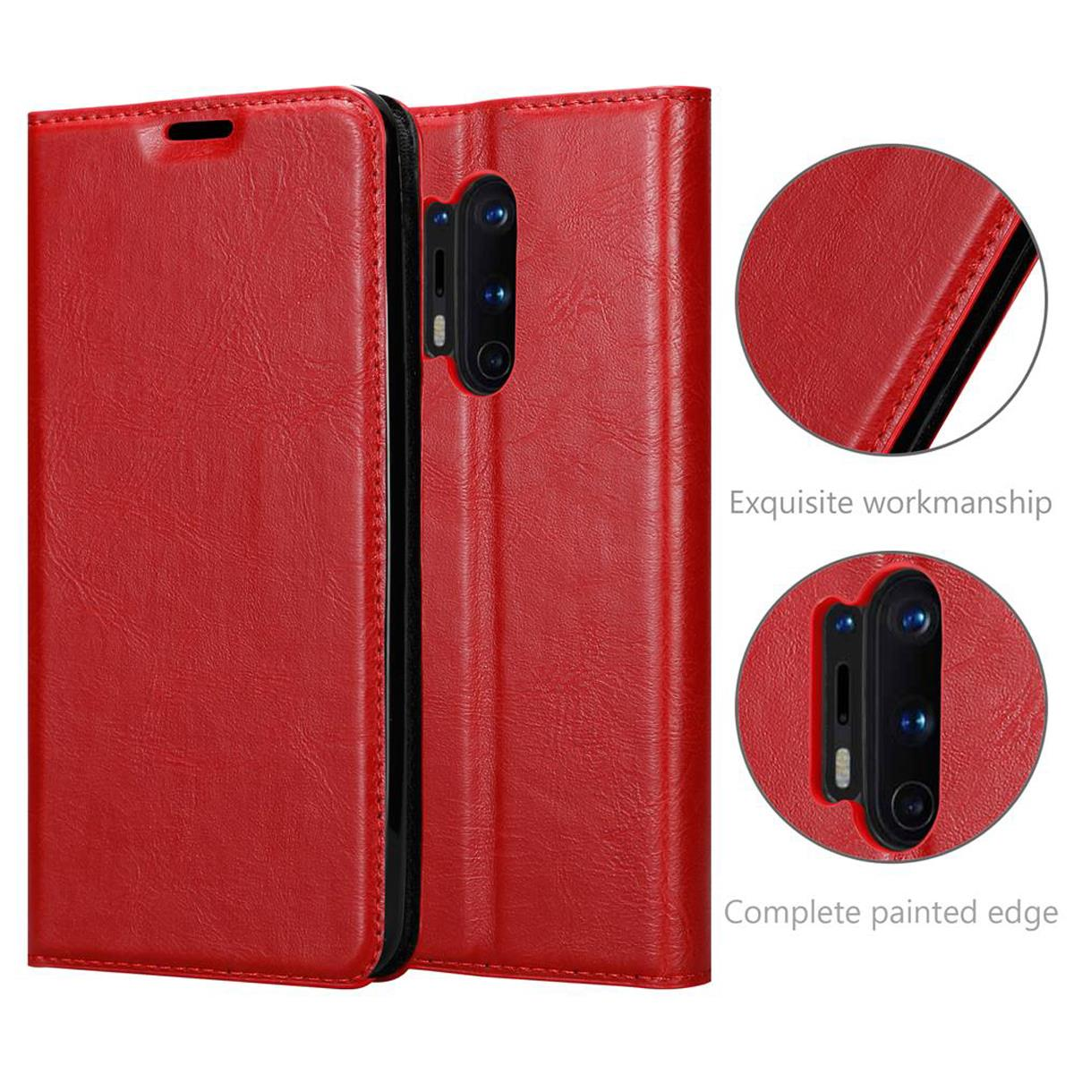 CADORABO Book Hülle OnePlus, APFEL ROT Invisible PRO, Bookcover, 8 Magnet