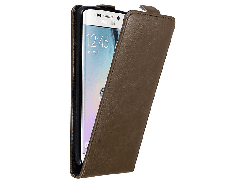 CADORABO Hülle Galaxy KAFFEE Flip im BRAUN Style, Samsung, Cover, EDGE, S6 Flip